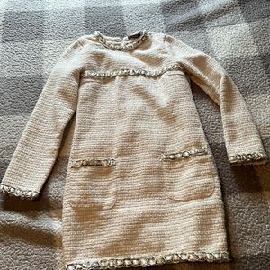 Cream tweed mini dress